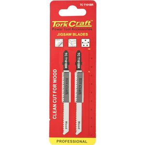 T-shank Jigsaw Blade Reverse Tooth 2.5mm 10tpi 100mm Wood 2pc